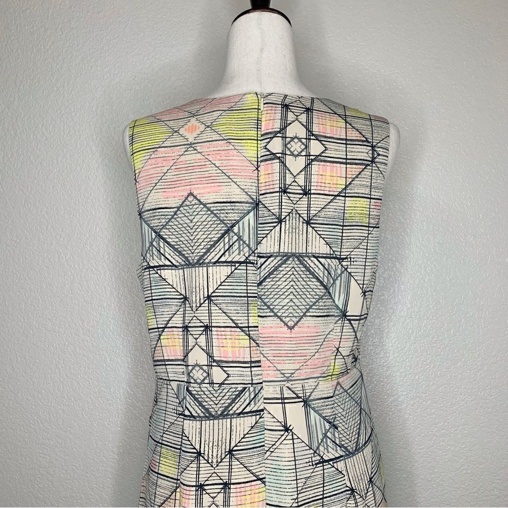 Forever 21 Geometric Print Sheath Dress, Sz Large - Picture 8 of 12